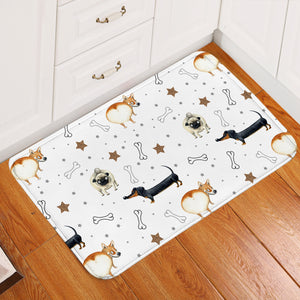 Doggo Pattern Bone Door Mat