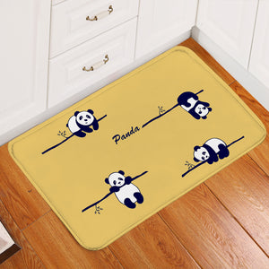 Dangling Pandas Yellow Door Mat