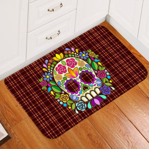 Gaudy Skull Plaid SW2082 Door Mat