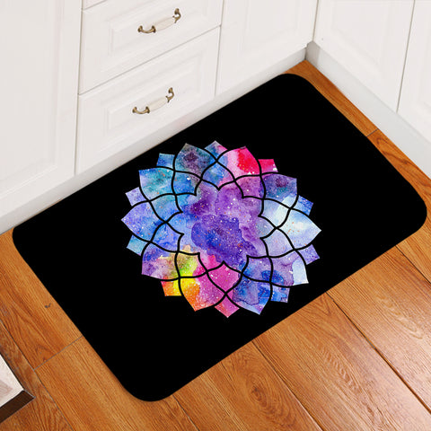 Image of Flower Motif Nebula Door Mat