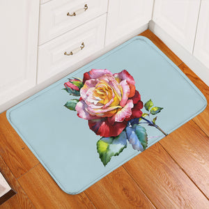 Stunning Rose Light Blue Door Mat