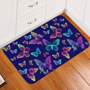 Colorful Butterflies Night Door Mat