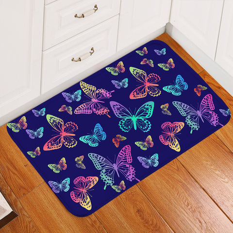 Image of Colorful Butterflies Night Door Mat