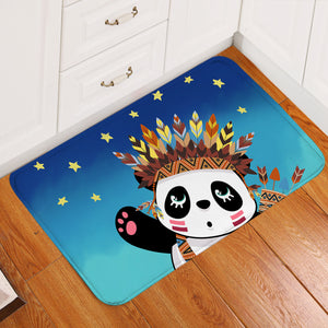 Tribal Panda Cub Starry Door Mat