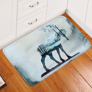 Winter Moose Snow Door Mat