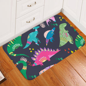 Cartooned Dino Kid Door Mat