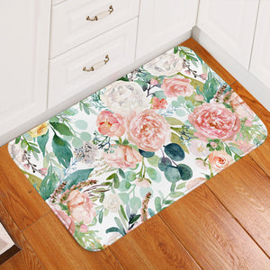 Watercolored Rose Garden Door Mat