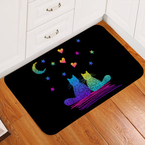 Cat Couple Romantic Door Mat