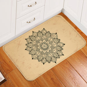 Concentric Flower Tan Door Mat