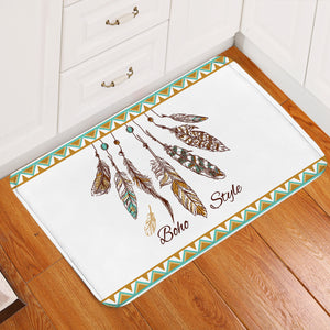 Boho Style Feathers Door Mat