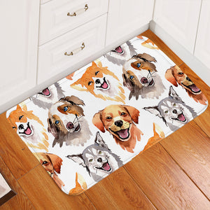 Laughing Doggies White Door Mat