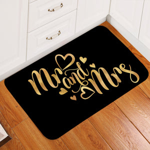 Glided Mr & Mrs Black Door Mat