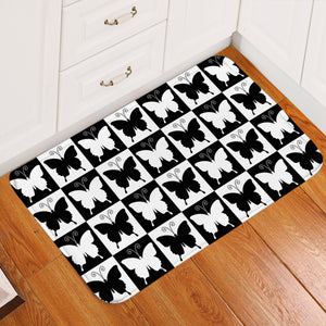 Checkerboard Butterflies SW2328 Door Mat