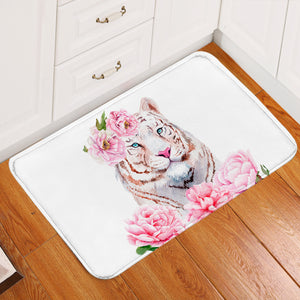 Rosy Tiger White Door Mat