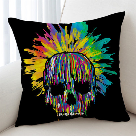 Image of Multicolor Skull Cushion Cover - Beddingify