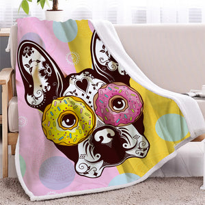 Donut And Dog Sherpa Fleece Blanket - Beddingify