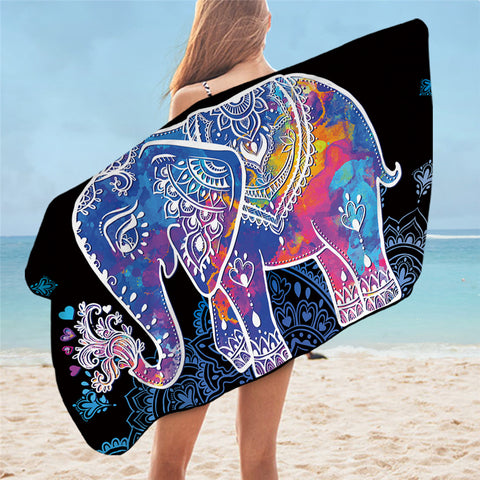 Image of Colorful Ceremonial Elephant Bath Towel