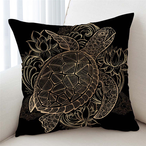 Image of Golden Line Turtle Cushion Cover - Beddingify