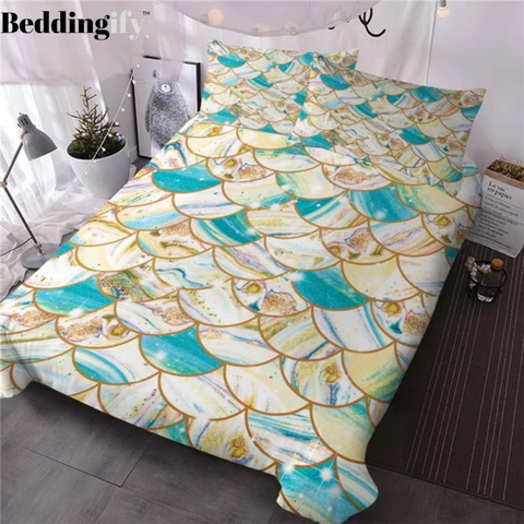 Image of Fish Scales Comforter Set - Beddingify