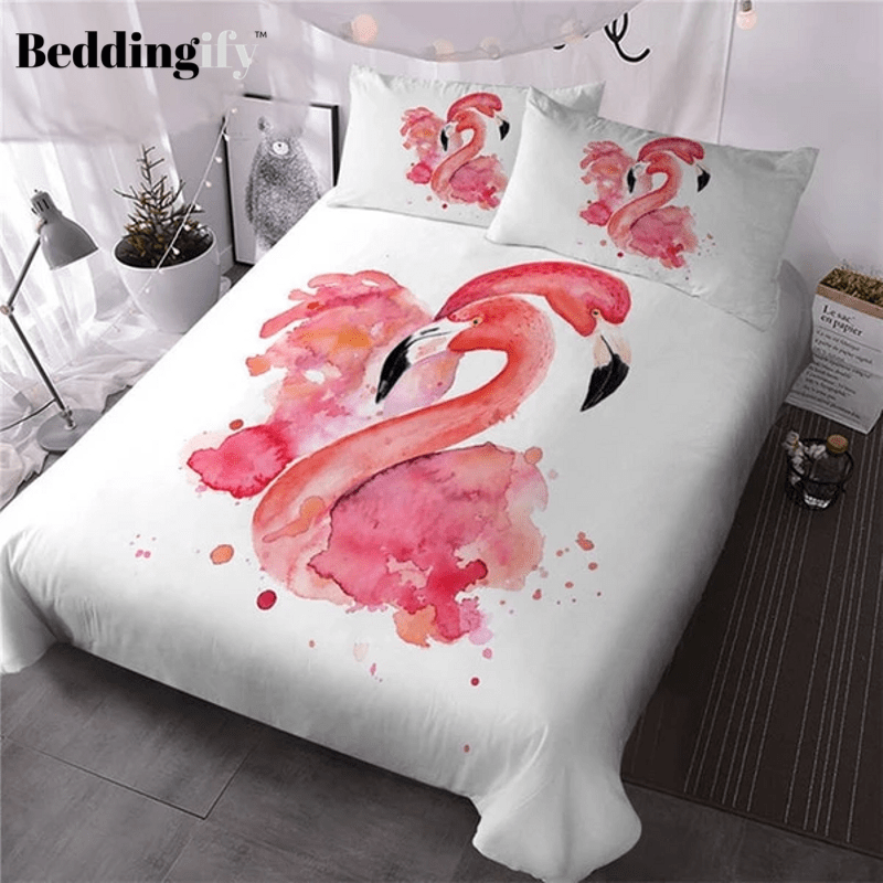 Pink Flamingo Romantic Bedding Set - Beddingify