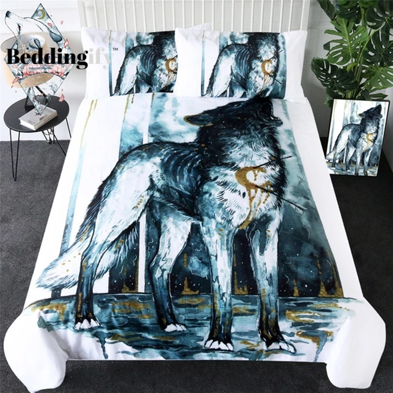 Injured Wolf Art Bedding Set - Beddingify
