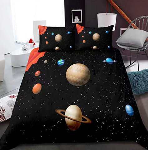 Image of Dark Cosmic Planet Bedding Set