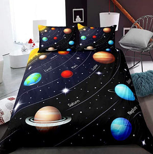 Colorful Cosmic Planet Bedding Set