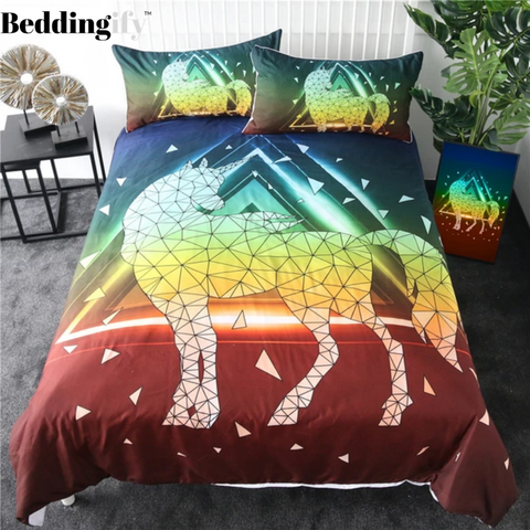Image of Geometric Unicorn Bedding Set - Beddingify