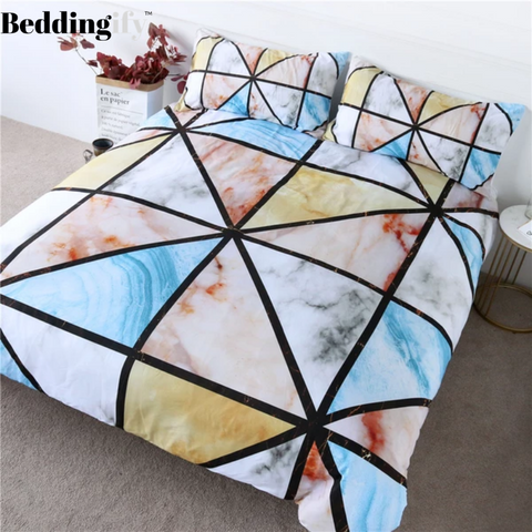 Image of Geometric Printed Comforter Set - Beddingify