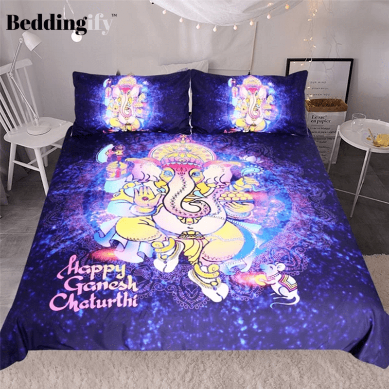 Purple Elephant God Bedding Set - Beddingify