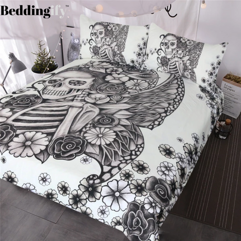 Image of Gothic Skull Comforter Set - Beddingify