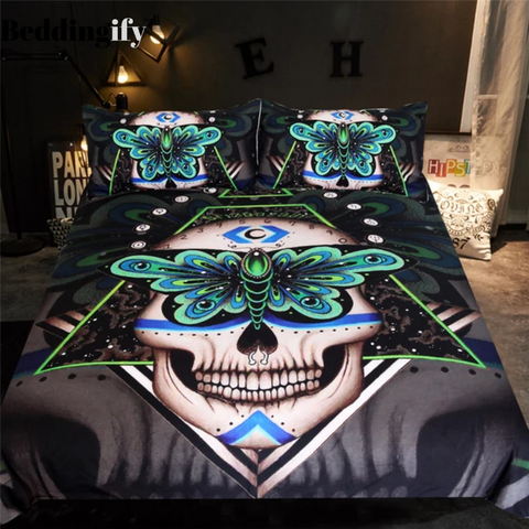 Image of Gothic Skull Bedding Set - Beddingify