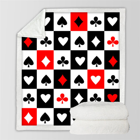 Image of Poker Sherpa Fleece Blanket - Beddingify
