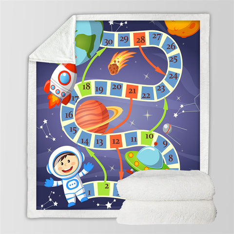 Image of Boy Space Dreaming Sherpa Fleece Blanket