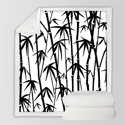 Image of Black Bamboo Sherpa Fleece Blanket - Beddingify