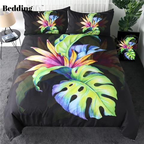 Tropical Green Leaf Bedding Set - Beddingify