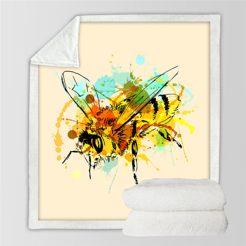 Image of Insect Bee Sherpa Fleece Blanket - Beddingify