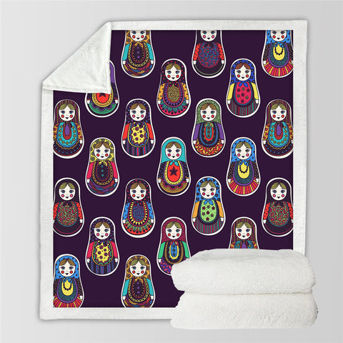 Image of Girl Doll Sherpa Fleece Blanket - Beddingify