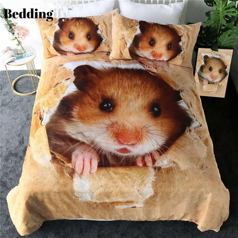 Image of Brown Hamster Comforter Set - Beddingify