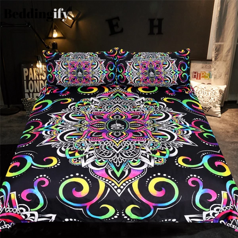 Image of Harmony Magic Mandala Floral Comforter Set - Beddingify