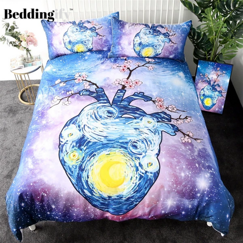 Image of Watercolor Art Heart Comforter Set - Beddingify