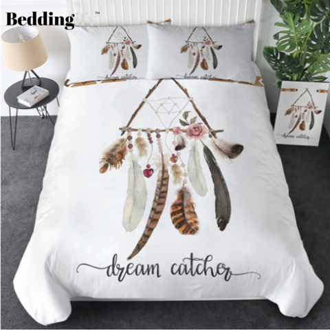 Image of Dreamcatcher Boho Feathers Bedding Set - Beddingify