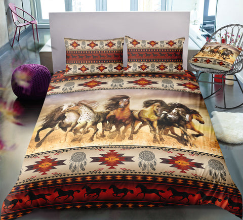 Image of Western Horses Themed Bedding Set - Beddingify