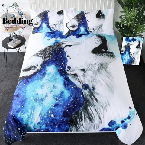Image of Howling Wolf by Scandy Girl Comforter Set - Beddingify