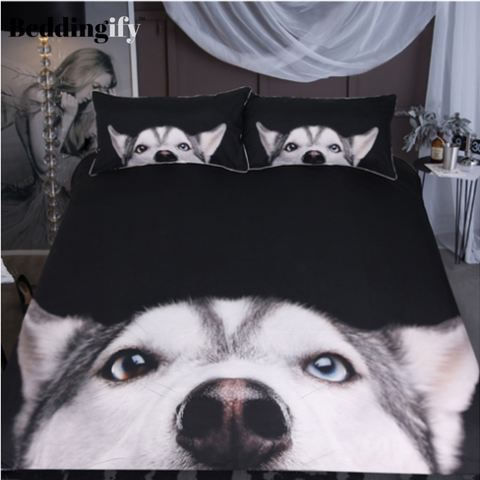 Image of Cute Husky Comforter Set - Beddingify