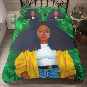 Textured Hair Girl Bedding Set - Beddingify