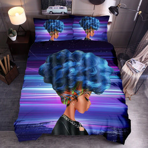 Disco Blue Hair Girl Bedding Set - Beddingify