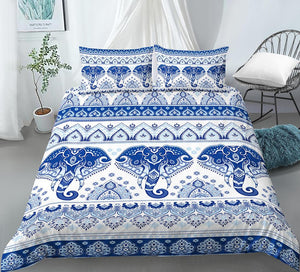 Hindi Patterns Blue Bedding Set - Beddingify