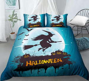 Flying Witch Halloween Bedding Set - Beddingify