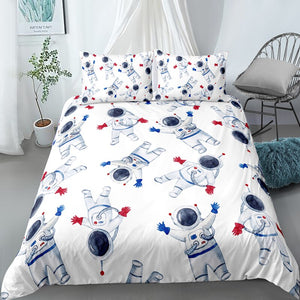 Cartooned Astronaut Bedding Set - Beddingify